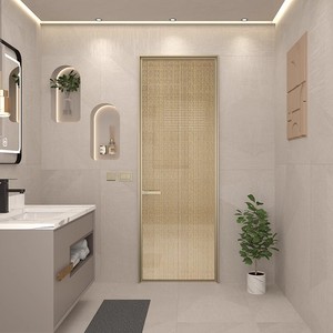 Porta per Bagno di Nuova Concezione, Stile Semplice e di Alta Gamma, Antivento e Trasparente, per Residenze - Product Image 1