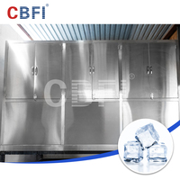 Máquina de Hielo Cuadrada Comercial de Acero Inoxidable Personalizada de 3-10 Toneladas, con Enfriamiento Automático por Agua/Aire, Bomba de Motor y Control PLC