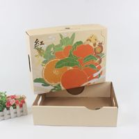 Ecologische geschenkverpakking van zoete sinaasappels met reliëfdruk, op maat gemaakte golfkartonnen fruitverpakking met ventilatiegaten, groothandel
