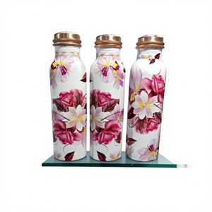 Botella de Agua de Acero al Carbono con Diseño Floral y Tapa de Rosca, Reutilizable, Ecológica, Anticorrosiva, para Adultos, Ideal para Viajes - Product Image 3
