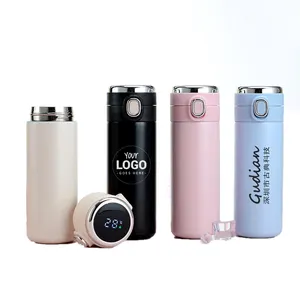 Frascos de vacío aislados promocionales Termos Niños Smart Led Botella de agua personalizada Frasco de vacío impreso personalizado con LOGO