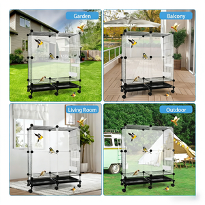 Gabbia per Uccelli Salvaspazio ad Angolo per Pappagalli, Design Angolare di Grandi Dimensioni per Interni - Product Image 3