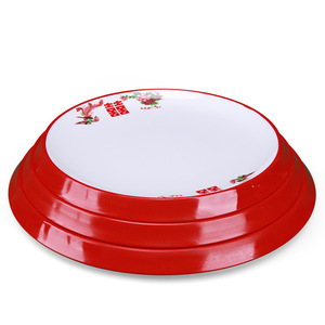 Assiette Ronde Rétro en Mélamine Double Bonheur, Créative pour Restaurant, Buffet, Plats Froids, Fast-food, Plats Mijotés - Product Image 5