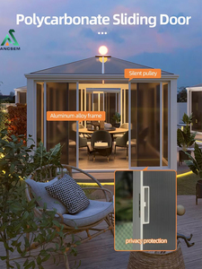 Nouvelle Pergola de Luxe ANCSEM en Aluminium avec Toit Rigide, Portes Coulissantes, Rideaux et Couverture en Polycarbonate – <span class=keywords><strong>Abri</strong></span> Moderne pour Patio et Villa - Product Image 6