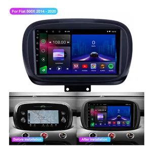 Jmance 2 Din 9 inç Android araba oyuncu Carplay Wifi Bt Gps navigasyon Usb araba radyo Fiat 500X 2014 - 2020