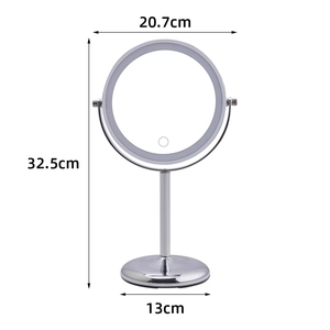 Thông minh vẻ đẹp chăm sóc da Vanity gương Tri màu LED màn hình cảm ứng kim loại Đứng Xoay Độ phóng đại sang trọng gương - Product Image 2