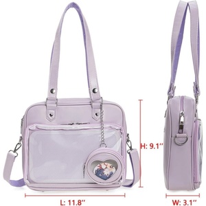 Hot Sale TC <b>Lady</b> Fashion PU Leather Chains Zipper Waterproof Multi-Purpose <b>Backpack</b> Messenger Anime Pin Display Custom Daily - Product Image 4