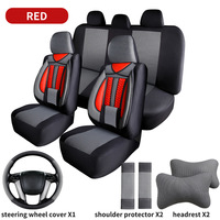 Housse de siège auto en Spandex, vente directe usine, lot complet 10 pièces pour 5 sièges, rembourrée avec housse de volant, oreiller appui-tête et protège-épaules