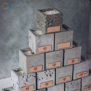 C&H 하우스 데코레이션 인더스트리얼 웨이스트랜드 스타일 내추럴 디자인 대형 시멘트 캔들 - Product Image 6