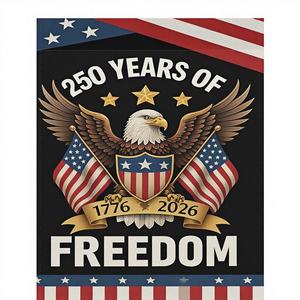 Bandera Patriótica de Jardín del 250 Aniversario de la Bandera Estadounidense 1776-2026-'250 Años de Libertad' con Águila Calva y Estrellas, de Poliéster de Doble Cara - Product Image 1