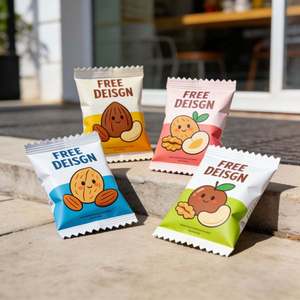 Custom Design Snack Cookie Top Candy Back Seal Pouch Plastic <b>Bag</b> Tear Notch Food Powder Mylar Plastic <b>Bags</b> - Product Image 4