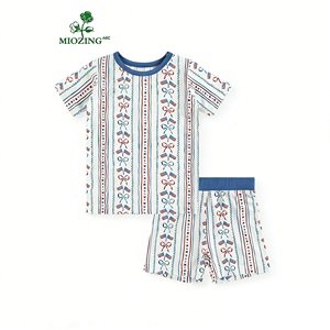 Pyjamas pour bébé en bambou personnalisés pour la fête de l'indépendance, pyjamas d'été unisexes pour enfants, ensemble de pyjamas, vente en gros, t-shirt personnalisé - Product Image 1