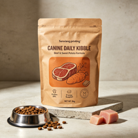 Sacs Doypack Opaques à Fermeture Ziplock en Papier Kraft BOPP Imprimés Numériquement à Faible MOQ pour Aliments pour Animaux, Friandises pour Chiens et Chats, Idéaux pour l'Emballage