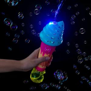 Máquina eléctrica de burbujas con luz, juguete de helado de dibujos animados, varita mágica de burbujas para niños con botella de recarga de burbujas de jabón de 90ml - Product Image 3