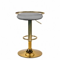 Tabouret de bar moderne en PU avec base pivotante en métal doré de luxe, réglable en hauteur avec vérin à gaz, stable pour îlot de cuisine, bar à domicile, hôtel