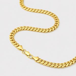 สร้อยคอแฟชั่นสไตล์ไมอามีคิวบันลิงค์ สแตนเลสชุบทอง 14k ขนาด 3 มม. 4 มม. 5 มม. 6 มม. 8 มม. พร้อมตัวล็อกแบบก้ามปู สำหรับทุกเพศ เหมาะสำหรับงานปาร์ตี้ ขายส่ง - Product Image 6