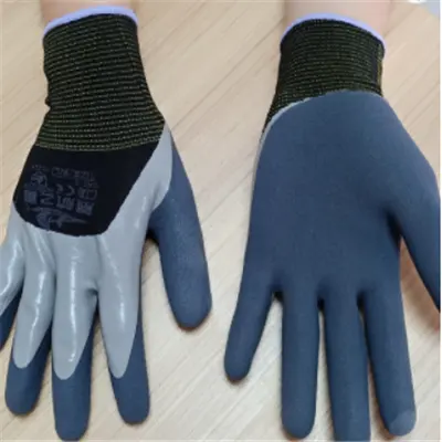 Manufacture Heavy Duty Working Industrial Nitrile Coated Gloves