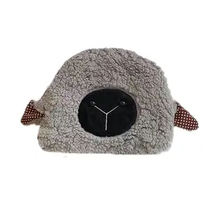 Japanese sweet and lovely ears, lambs, ladies, thickened and warm ear-protecting lambswool pullover hats in winter