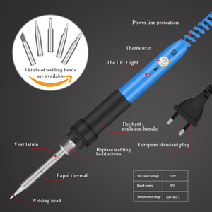 Kit de <span class=keywords><strong>fer</strong></span> à <span class=keywords><strong>souder</strong></span> électronique avec température réglable 60W 110V, offre spéciale - Product Image 3
