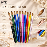 Pinceaux professionnels pour ongles en acrylique, 100% Kolinsky, ovales, à poils coupés, avec manche entièrement personnalisable en bois/métal/acrylique, fabriqués en usine.