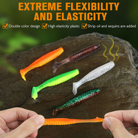 Paddle-Tail-Swimbait-Set: Gerippter Shad-Körper mit stark vibrierendem Schwanz – Weichplastikköder für Crappie, Barsch, Zander, Forelle, Fluss- und Bachfischen