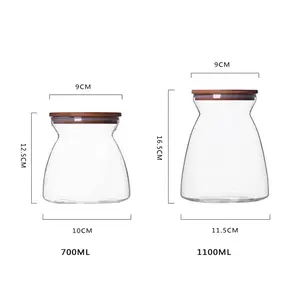 気密大理石ガラスキャニスター700ml1100ml食品グレード空瓶ガラス食品茶用