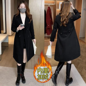 Manteau <span class=keywords><strong>trench</strong></span> vintage chaud en polyester rembourré 2025 pour femmes, épaissi, printemps, automne, hiver, cintré à la taille, amincissant, <span class=keywords><strong>mi</strong></span>-<span class=keywords><strong>long</strong></span>, évasé - Product Image 6