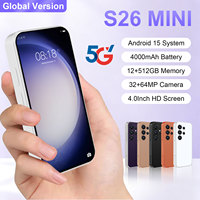 Nuevo Teléfono Inteligente S26 Ultra Mini 5G Android 2026, 12GB+512GB, 4.0'', 64MP, 4000mAh, Desbloqueado Global