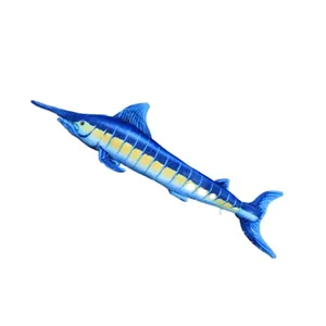 Mainan hewan laut boneka raksasa realistis Marlin biru mewah lembut 100CM atau 140cm 1 buah