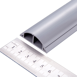 No.4 40mm/1.57 "W largeur extérieure gris en plastique Pvc <span class=keywords><strong>câble</strong></span> goulotte couvercle de cordon de <span class=keywords><strong>sol</strong></span> avec support <span class=keywords><strong>adhésif</strong></span> électrique décoratif - Product Image 1