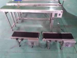 120W Lebar Dapat Disesuaikan Tinggi Karet Hitam Hijau Belt Conveyor - Product Image 3
