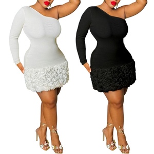 Vestidos de Mujer con Estampado Floral 3D, Manga Larga, Acanalados, de un Solo Lado - Product Image 6