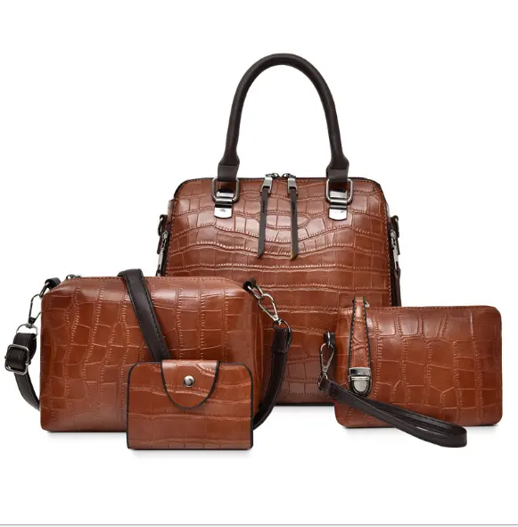 Mode 4 teile/satz PU Leder Luxus Designer Damen Handtasche Umhängetasche Umhängetasche