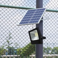 Lampe solaire LED 60W étanche IP67 pour extérieur, murale, avec télécommande et indicateur de puissance, pour jardin