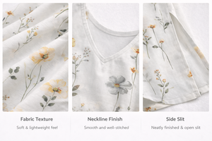 Robe midi sans manches à imprimé floral pour <span class=keywords><strong>femme</strong></span>, col en V, décontractée, pour l'été, pour les vacances, à porter au quotidien, logo personnalisé, fabrication OEM - Product Image 3