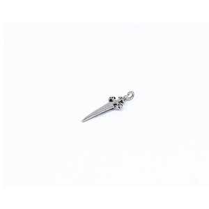 Perle d'espacement en acier inoxydable Yunnique en forme d'épée longue pour la fabrication de colliers, forme irrégulière, métal vieilli vintage - Product Image 1