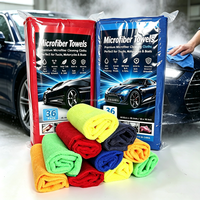 Lot de 36 chiffons de nettoyage en microfibre de qualité supérieure sans peluches, multi-usages pour le lavage de voitures, le polissage et le nettoyage domestique