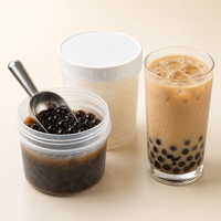 Tasse doseuse pour thé aux perles, sirop, confiture, avec bouchon à vis, pot à ingrédients pour thé au lait, contrôle des portions, finition mate, réutilisable, lot en gros