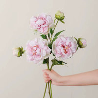 Kunstmatige pioenrozen 2/3 hoofden lange steel nep pioen zijden bloemen voor bruidsboeket huisdecoratie bloemstuk