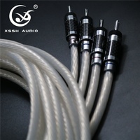 Ligne Audio-vidéo XSSH HIFI 11mm, fiche banane plaquée argent vers fiche de pique en forme de Y, connexion en cuivre, câble de haut-parleur Audio haut de gamme