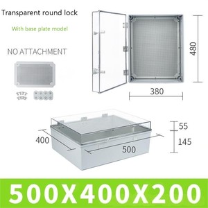 Waterproof outdoor <b>plastic</b> switch box, with base plate, round lock, transparent cover, waterproof electrical box - Product Image 3