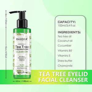 Nettoyant moussant pour le visage et les <span class=keywords><strong>paupières</strong></span> à l'arbre à thé, formule douce et non irritante, nettoyage en profondeur, vente en gros, 100 ml - Product Image 6