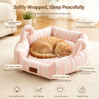 Lit de voyage portable pour animaux de compagnie, sac de transport lavable pour chats et chiens avec housse amovible, canapé carré hiver motif dessin animé