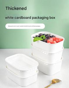 Tazones Cuadrados Personalizados de 360ml-1000ml con Tapas, Platos de Papel para Comida Caliente, para Servicios de Catering y Tiendas de Alimentos - Product Image 4