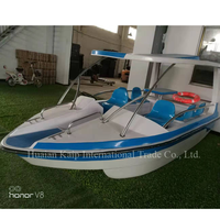 Bateau électrique pour 6 à 8 personnes Taxi en fibre de verre pour passagers Dock à basse vitesse Yacht Home River Shipping Panneaux solaires Ponton Hull Table Bbq