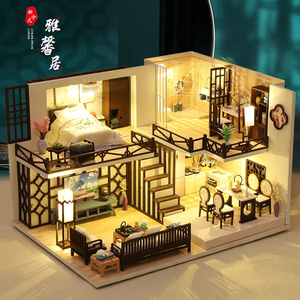 Vente chaude <span class=keywords><strong>en</strong></span> gros, bricolage créatif, meubles <span class=keywords><strong>en</strong></span> <span class=keywords><strong>bois</strong></span>, maison miniature, puzzle à assembler, maison surprise 3D, jeu de puzzle pour enfants avec lumière - Product Image 6