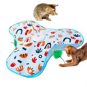 Jouet interactif pour chat au design moderne, baguette mobile cachée avec plumes en polyester, pour l'exercice des chatons d'intérieur - Product Image 3