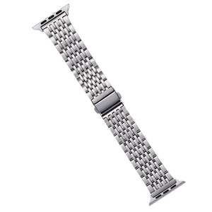 Correa de acero inoxidable Upro de 9 eslabones para Apple Watch Series 11 10 9 8, brazalete metálico de 9 filas con cierre desplegable - Product Image 5