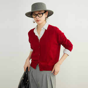 100% cárdigan de <span class=keywords><strong>lana</strong></span> <span class=keywords><strong>merino</strong></span> para <span class=keywords><strong>mujer</strong></span> con cuello en V primavera y otoño nuevo diseño Jersey suéter de punto abrigo cárdigan de <span class=keywords><strong>lana</strong></span> para <span class=keywords><strong>mujer</strong></span> - Product Image 1