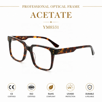 Monturas Ópticas Cuadradas de Acetato para Hombre, Gafas Gruesas de Lujo, Venta al por Mayor, Logotipo Personalizado, OEM, ODM, Muestras en 7 Días, Directo de Fábrica